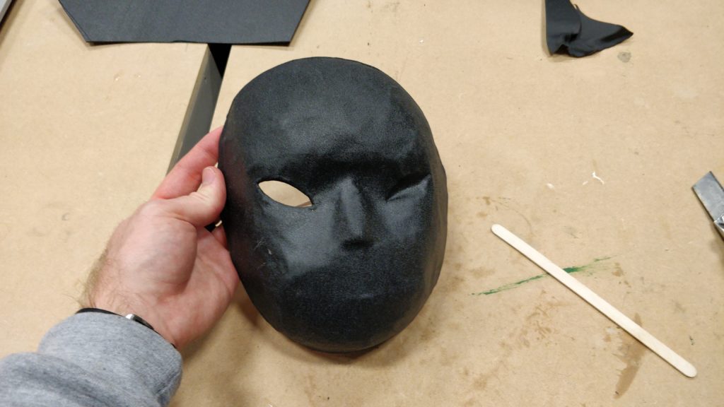 Added Worbla as one piece over entire mask