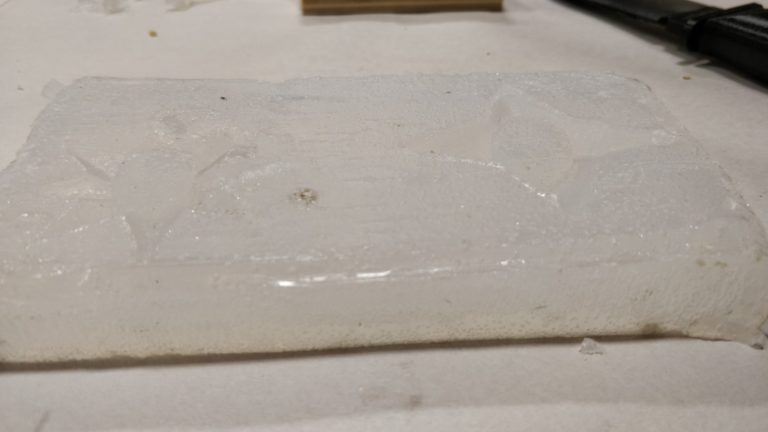 Silicone mold cured with bubbles