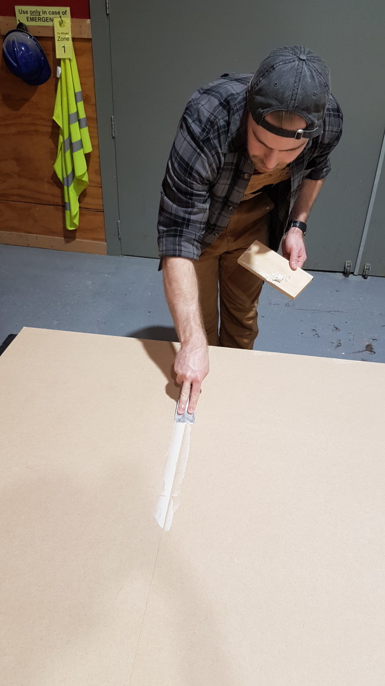 Smoothing out the seams between MDF sheets